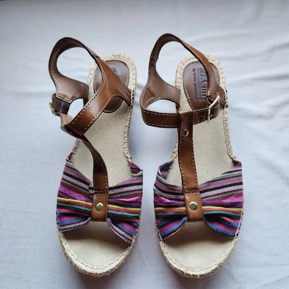 Cliffs by White Mountain Cheerio Multi Color Espadrille Sandals 9.5
